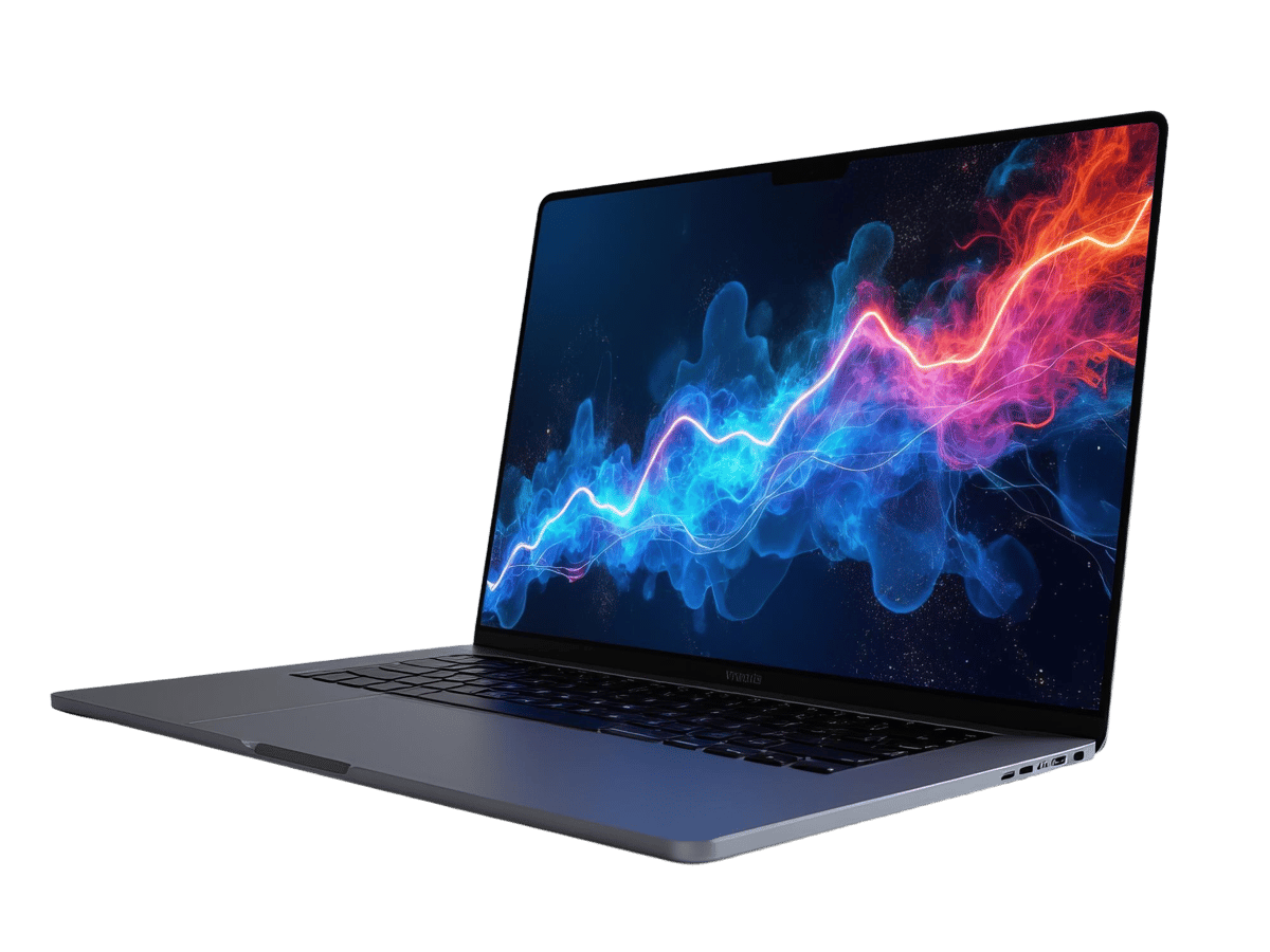 highquality-laptop-with-vibrant-highcontrast-illuminated-screen-showcasing-intricate-business-g